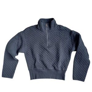 Banana Republic Quilted Half-Zip Pullover Sweater – Navy Blue XS